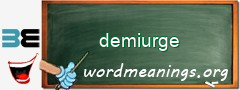 WordMeaning blackboard for demiurge